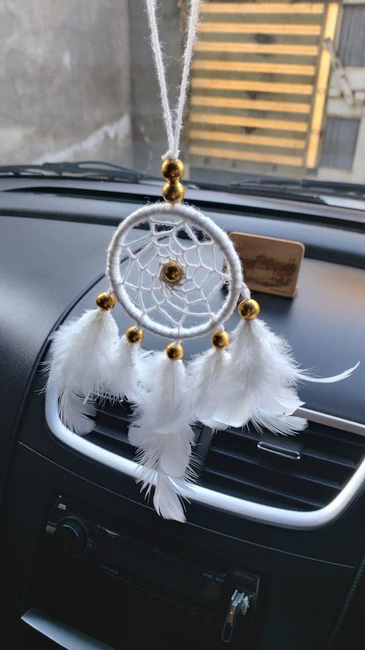 Manka atado™ Handmade Dreamcatcher: Small Size, White Color